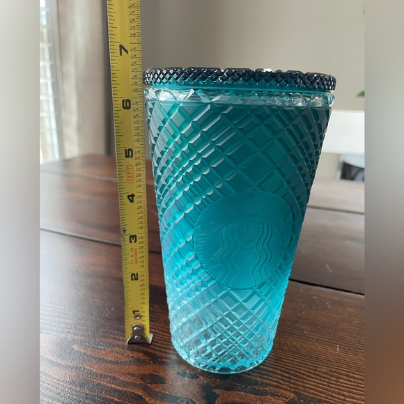 NWOT Starbuck Smooth Tiled Gradient Dark Green Iced Bottom 2024 Retired No Straw - Picture 6 of 8